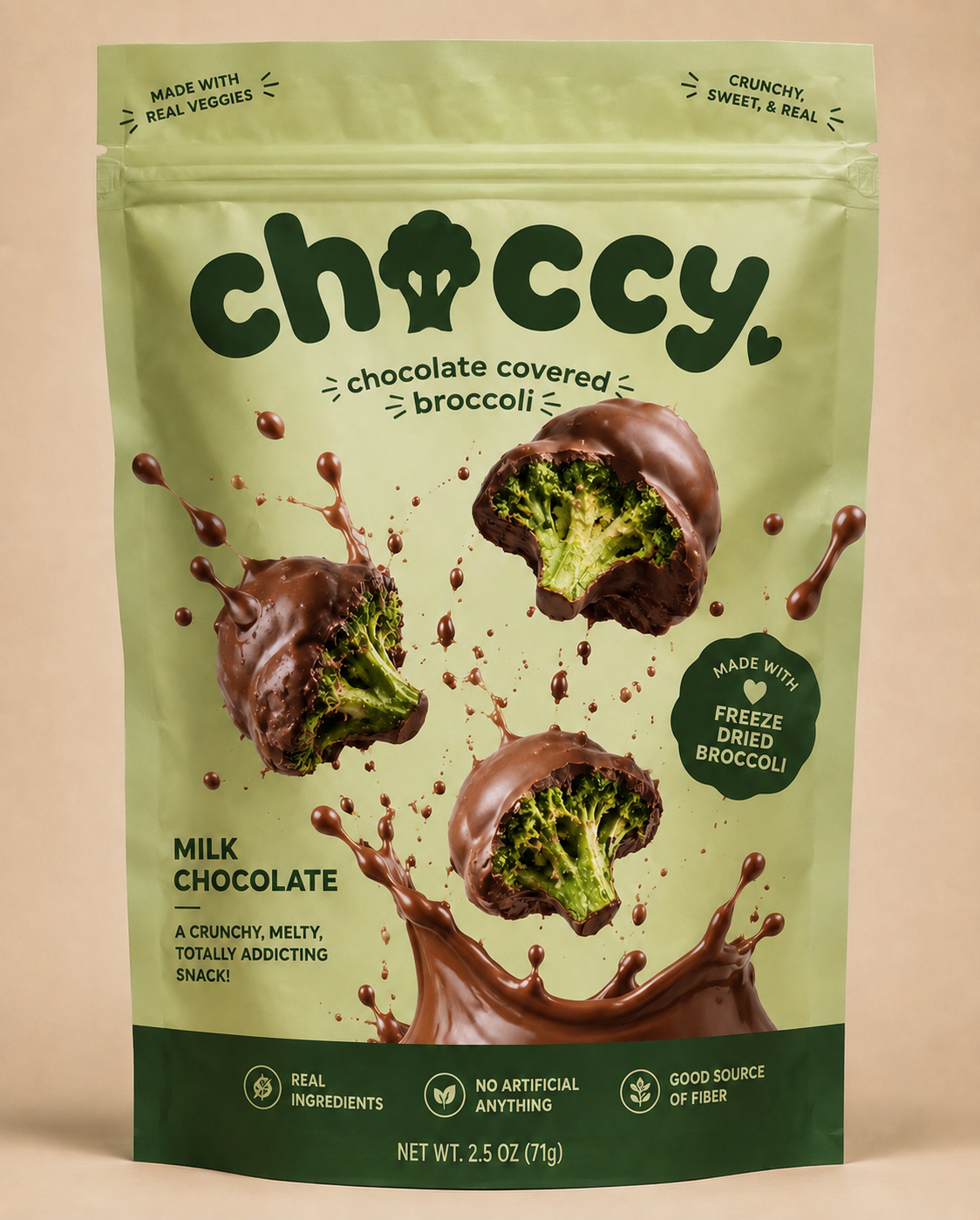 Milk Chocolate Covered Broccoli